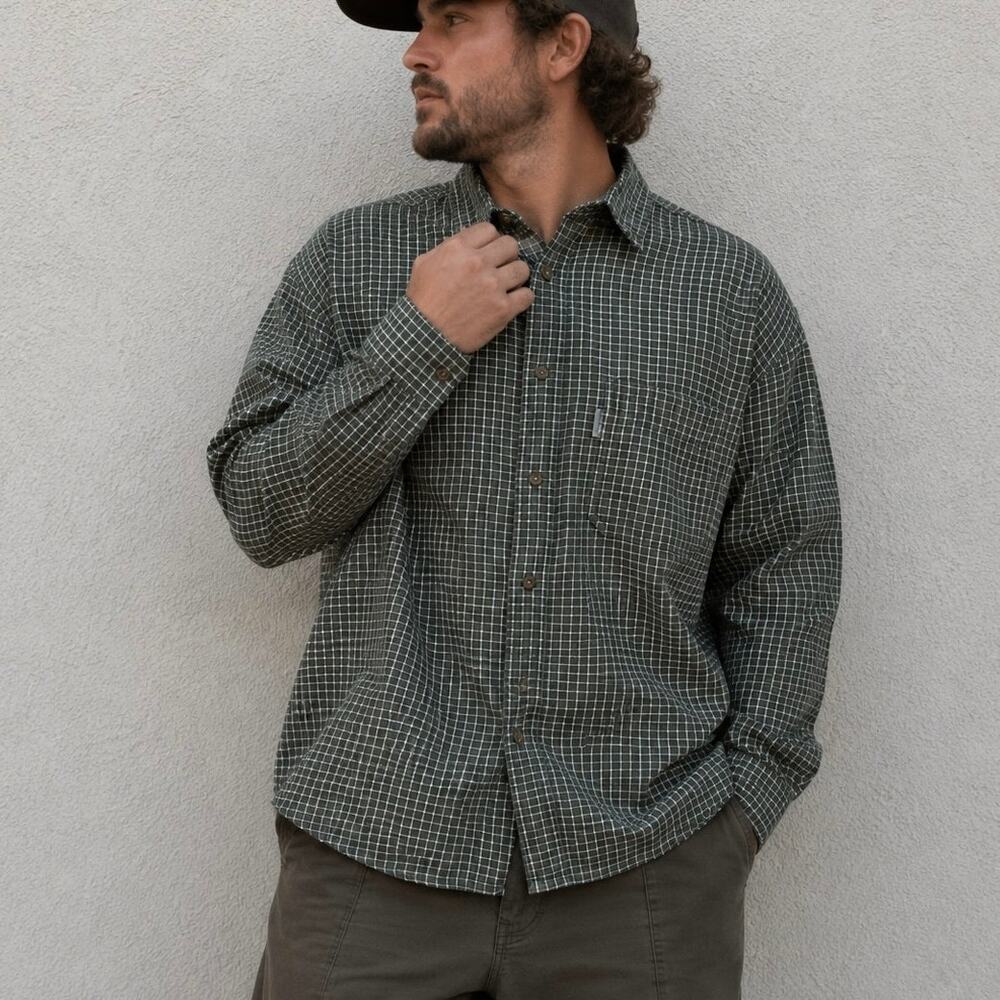 Woolrich Gorpcore Plaid Button Up Shirt XL Olive Green Workwear Outdoors Men’s